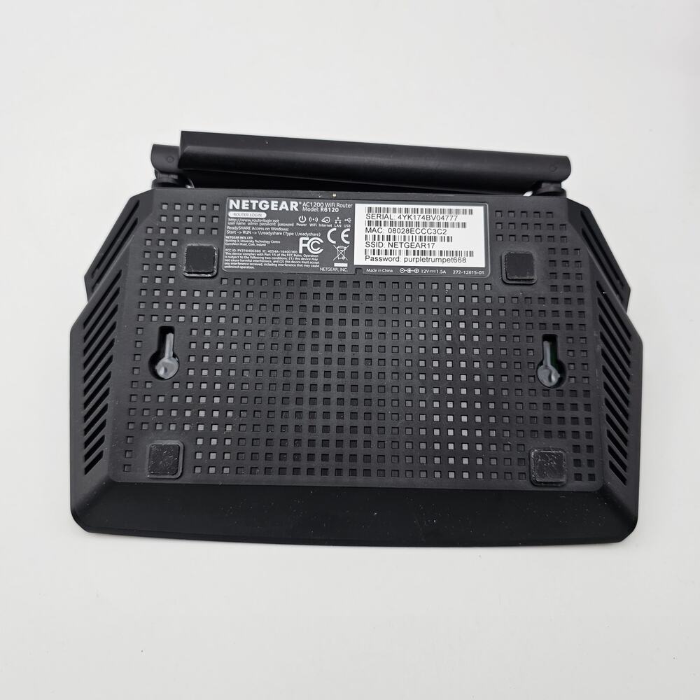 Netgear AC1200 WiFi 5 Wireless Router 1200Mbps 20 Devices R6120 Tested WORKS - Picture 3 of 6